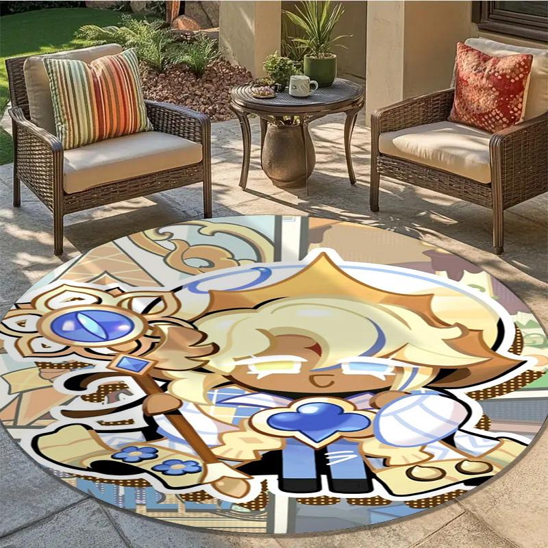 Cookie Run Kingdom Round Area Rug,Carpet Rug for Living Room Bedroom Sofa Playroom Decor,Non-slip Floor Mat18