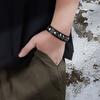 Vintage Lær Armbånd Armmansjett Goth Metall Armbånd Skjult Spenne Justerbar Gotisk Punk Armbånd Herresmykker