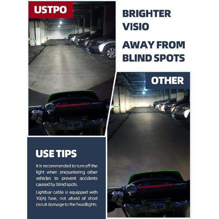 Dirt Bike Light Bar,60W 2500LM Motorcycle Headlight Light Bar Plug-Play Universal For Most 7/8" Handlebar CRF110 KLX140 KLX110 TTR110 TTR110E