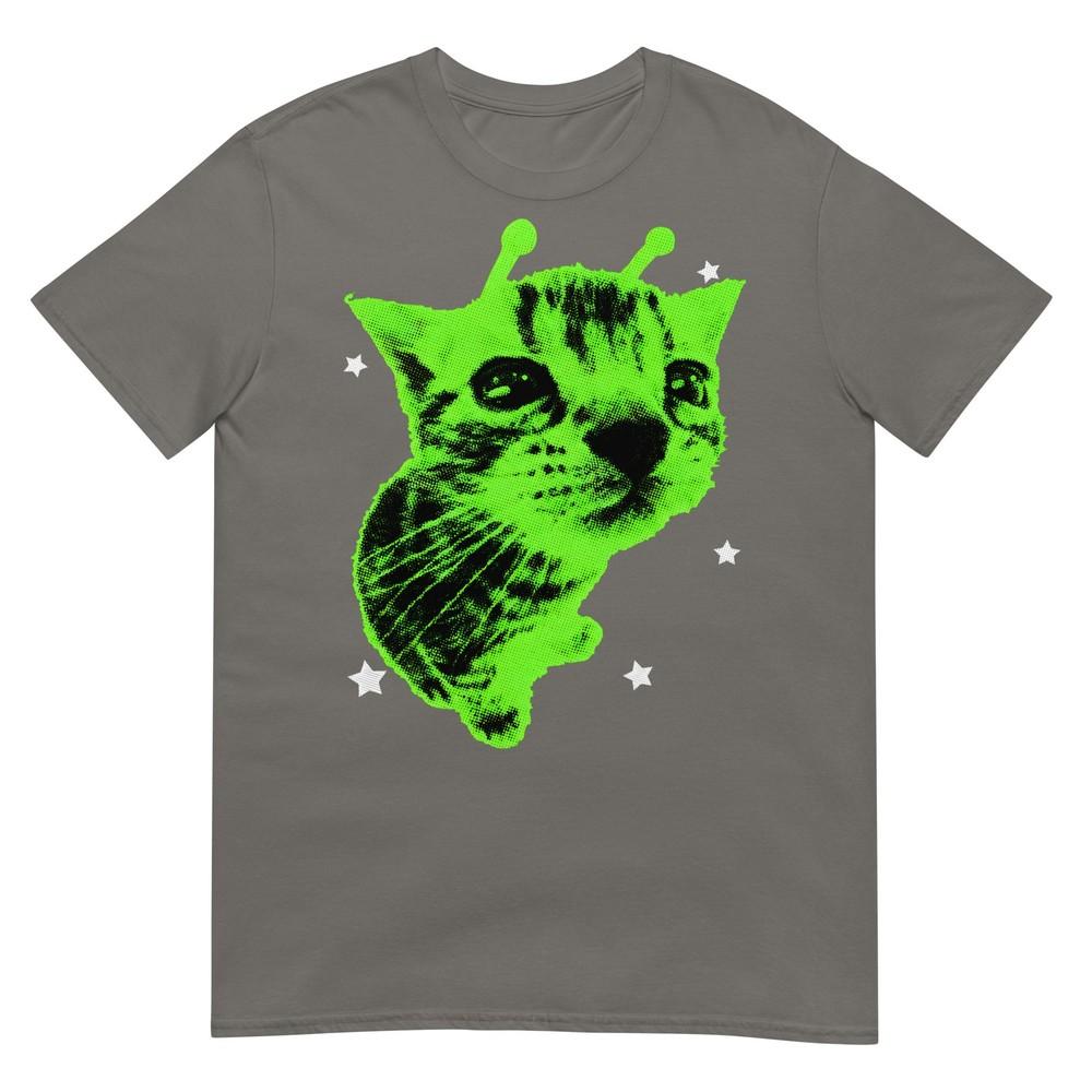Y2k Alien Cat Meme Retro Silly Cat Vintage Space Kitty Funny TShirt