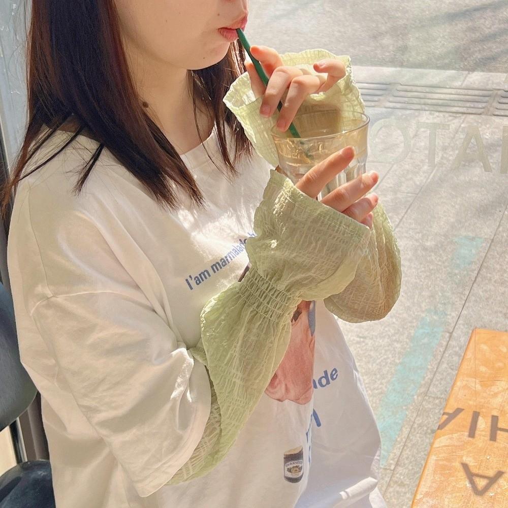 Breathable Ice Silk Arm Sleeves Loose Fit Fingerless Arm Sleeves  for Summer Season