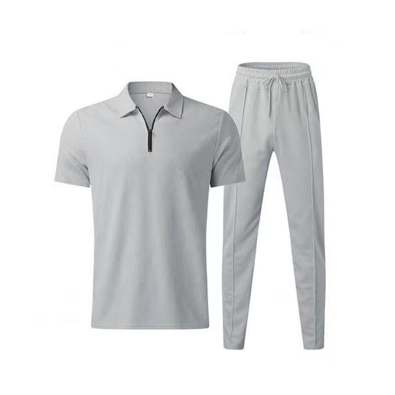 2023 Men's European and American Fashion POLO Shirt and Sports Set