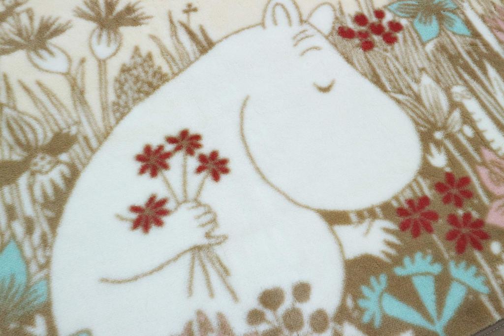 Marushin Moomin Picking Made in 1465003800 Throw, 70x100cm, "Flower Moomin," Japan, Acrylic,