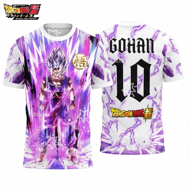

2026 Dragon Ball Super Saiyan Goku graphic football jersey Autumn Sports Men s T-Shirt Kid s Clothing S