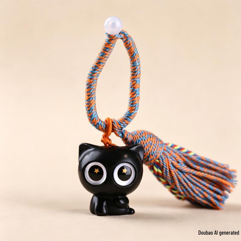 Sandalwood Lucky Cat Keychain & Bag Pendant