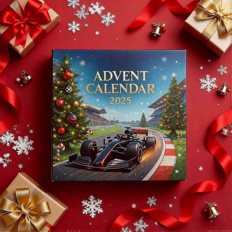 Racing 2025 Christmas Advent Calendar - 24 Days Christmas Countdown Calendar, 2D Racing Team Ornaments & Collectibles, Holiday Surprise Gifts for Raci
