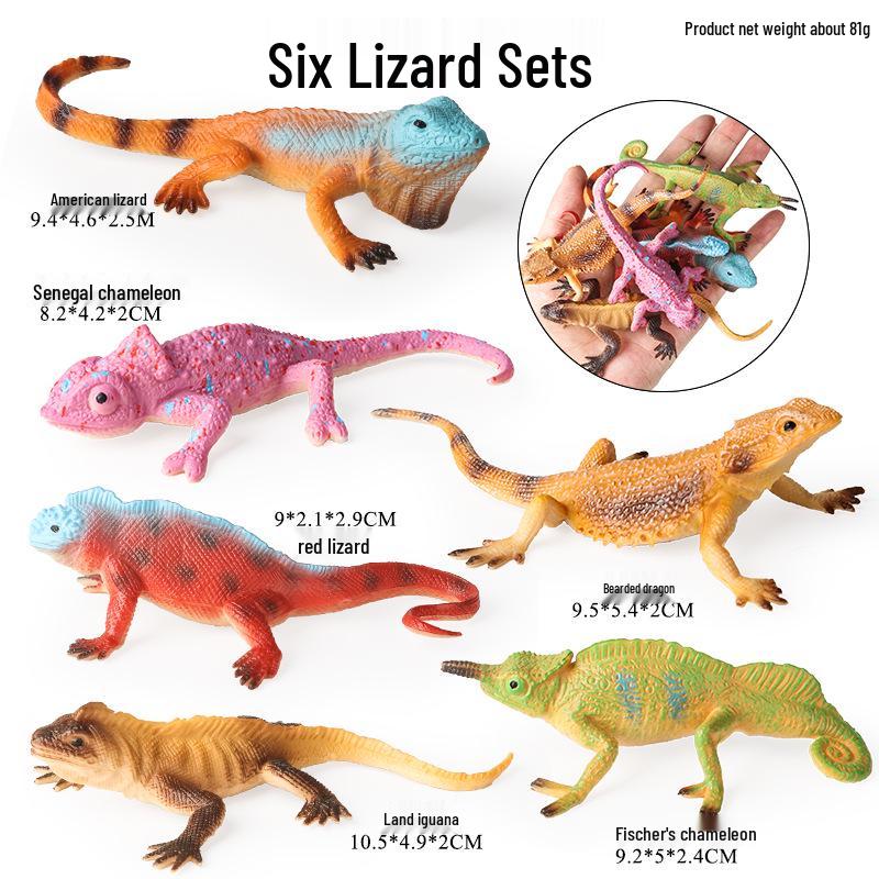 Kids Cognitive Crawling Lizard & Chameleon Model Toy Set