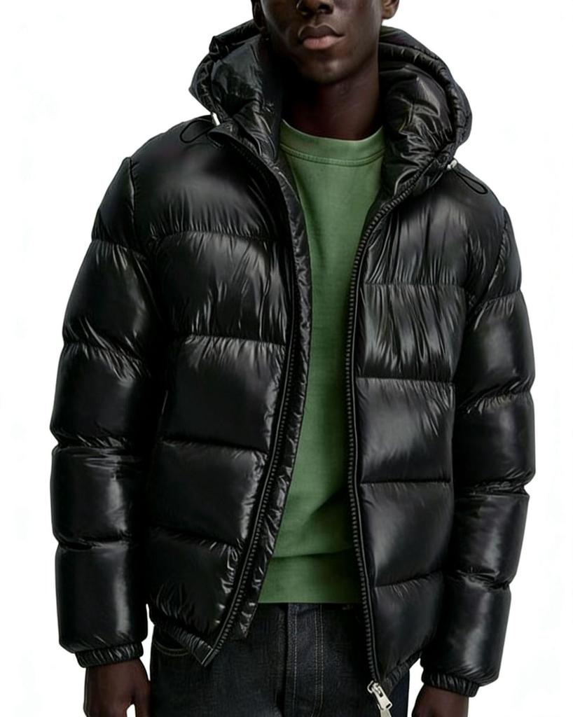 Men's Hooded Warm Cotton Puffer Jacket - European/American Style for Fall/Winter