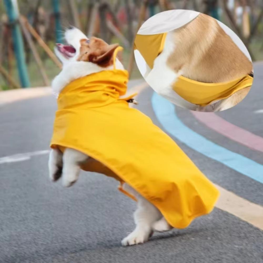Transparent Brim Dog Rain Poncho Fluorescent Pet Rain Jacket Dog Clothes Dog Raincoat  Corgis
