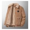 Autumn/Winter Men's Corduroy Lambskin Jacket, Loose, Thickened, Casual Lapel Men's Coat