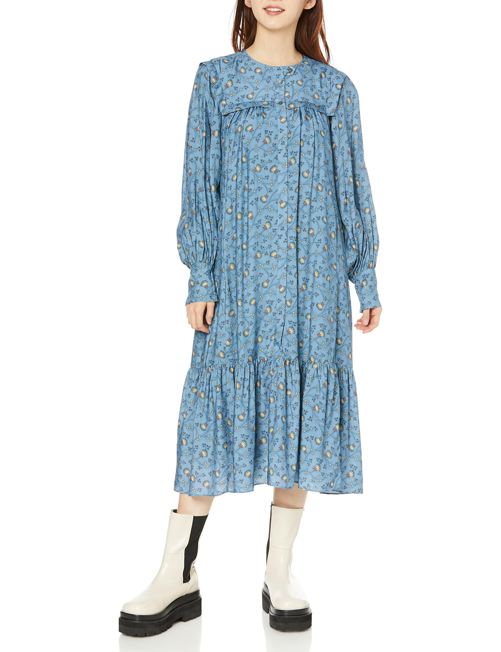 

Повседневное платье ПЛАТЬЕ СО СБОРКАМИ С ЦВЕТОЧНЫМ ПРИНТОМ СВЕТЛО-ГОЛУБОЕ ОДИН РАЗМЕР [Milk Fed] Женское