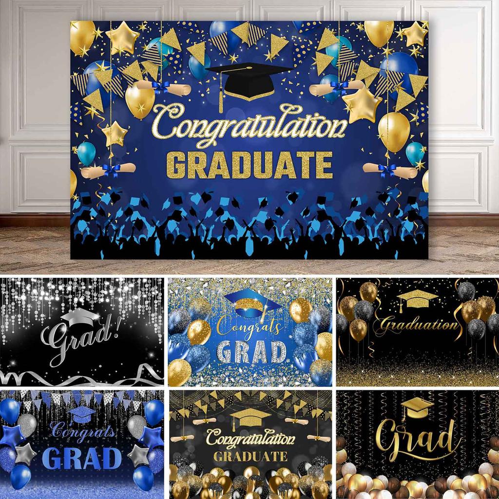 2025 Graduation Season Background Banner Bachelor's Cap Balloon Party Decorative Background Photography Background