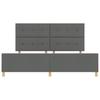 Bed Frame with Headboard Dark Grey 200 X 200 Cm Fabric