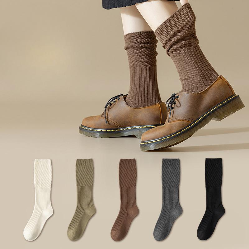 Women's Autumn and Winter Pull-out Pile Socks Solid Color Long Stockings Spring and Autumn Comfortable High Elasticity Socks