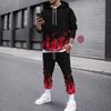 Fashion Flame 3D Print Hoodie Pant Sets Men Casual Hip-hop Sweatshirts Sweatpants Two Piece Suits Tracksuit Man Street Clothing