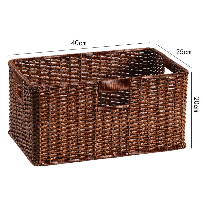 Imitation Rattan Narrow Storage Basket Organizer