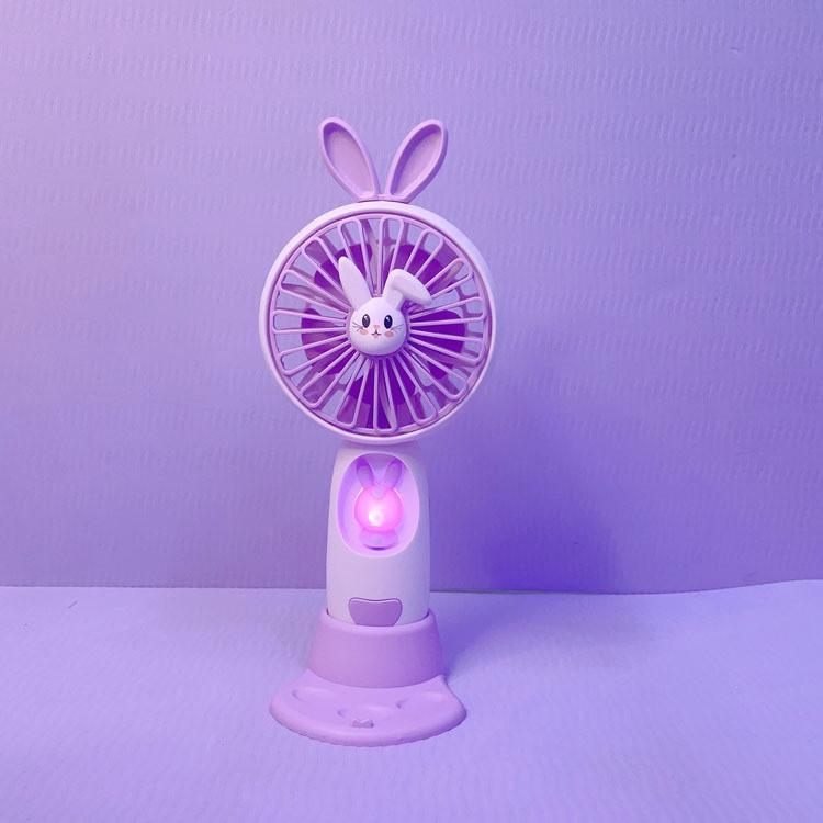 

2023 Новий Милий Кролик Мультяшний Легкий Ручний Вентилятор Офісна Підставка для Телефону Портативний Подарунковий Вентилятор фіолетовий