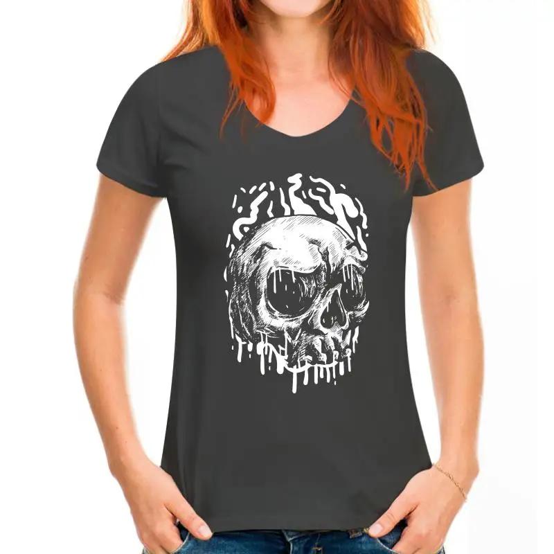 Dripping Skull T-Shirt S-5Xl Screenprinted Rock Mens Punk Goth Metal Grunge Retro Tee Shirt