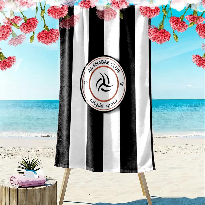 Al Shabab Club Print Beach Towel, Large Soft Quick Dry Towel for Beach Camping Swimming