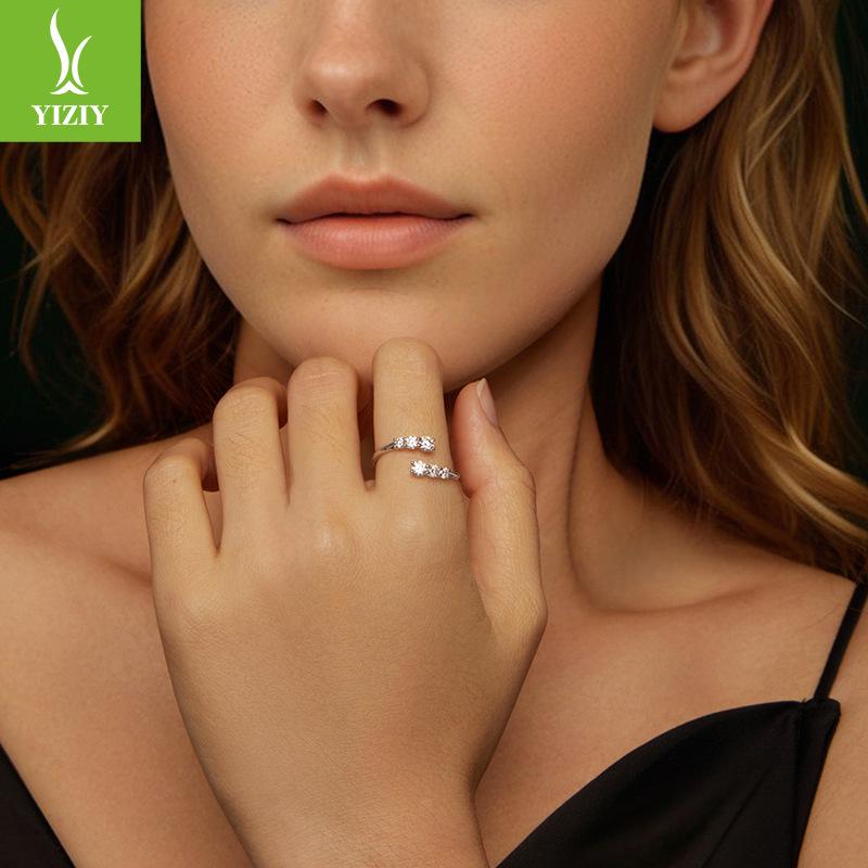 Glänzender Mozzarella Diamantring Spot Klassisches Temperament Moissanit Schmuck