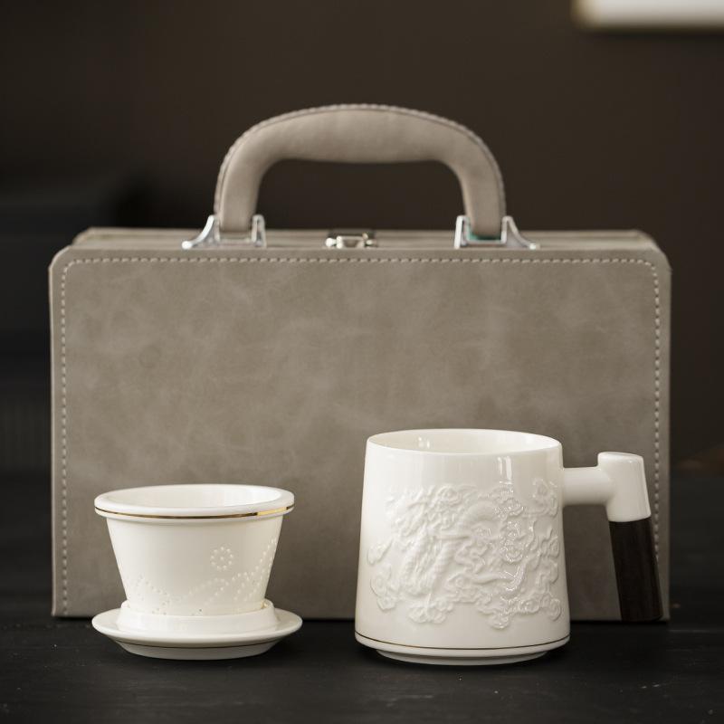 

National gift panda ceramic mug office cup with lid filter tea separation cup gift box room gift 400