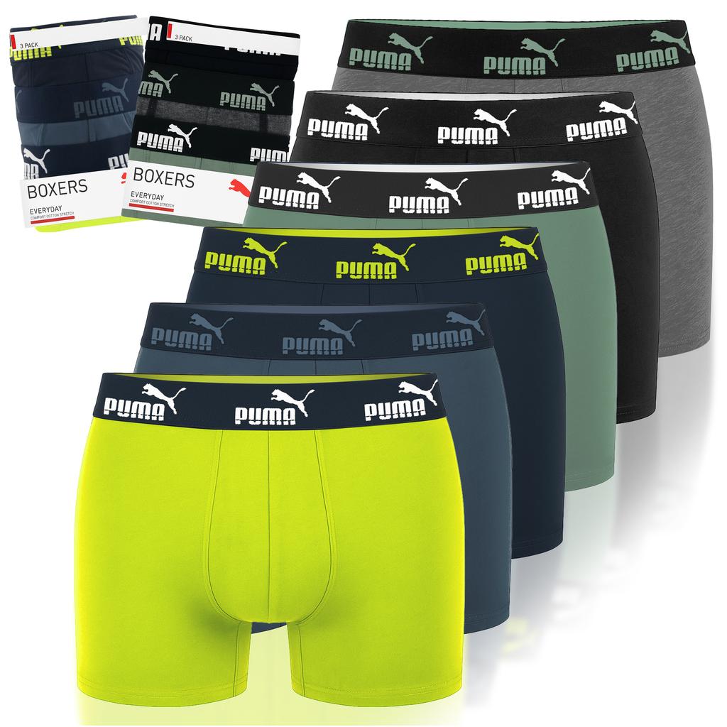 Puma Bokserki Męskie 6 Sztuk Majtki Bawełna Kolor Mix