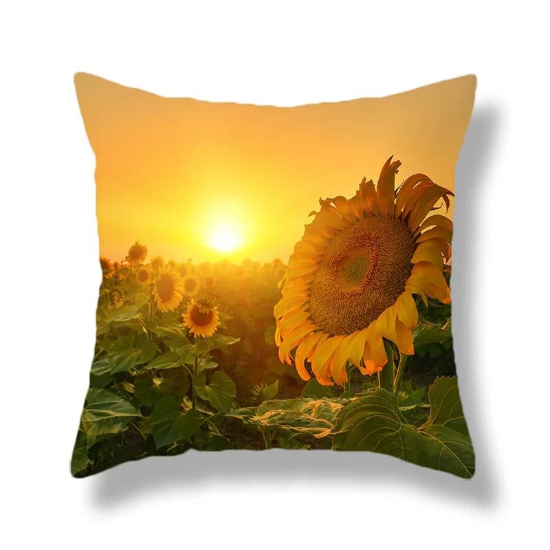 Beautiful Sunflower Field Print Pillowcase Car Ornaments Office Living Room Home Pillowcase