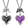 Multipurpose Women's Gothic Chokers Necklace with Crosses Pendant and Heart Bowknot Accent Parties Supplies Outfits