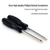 5mm Magnetic Phillips & Flathead Screwdriver with Non-Slip Black Handle for Home Appliance and Toy Repair