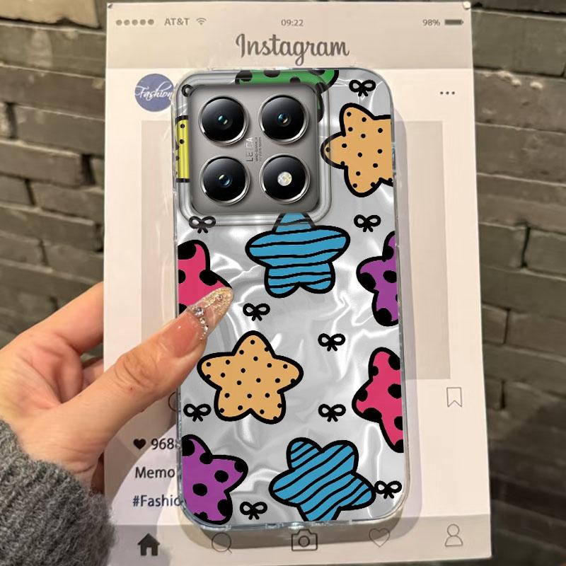 Pink Cherry Bow Leopard Star Heart Girls Women Phone Case For Xiaomi 14T 13T Pro 14Tpro 11 Lite 5G NE Shockproof Fundas Cover