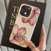 Coque de téléphone à motif de fleurs roses, texture litchi, pour iPhone 17 16 15 Pro Max 14 13 12 11 Pro 15 Plus 17 Air, Couvercle en Silicone
