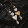 Peach Heart Pendants Sweater Chain Alloy Women OL Long Snake Bone Necklace Charm Jewelry