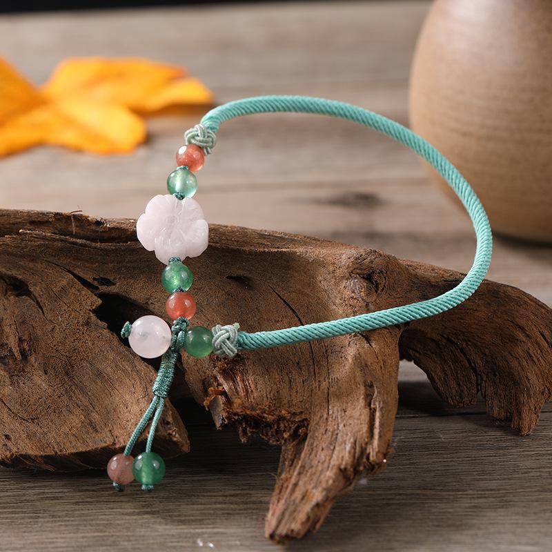 

Винтажный литературный и художественный браслет на ногу из хрусталя, агата, нефрита Дунлин, перегородчатой эмали, ракушек, аксессуары для лодыжки, маленький свежий женский