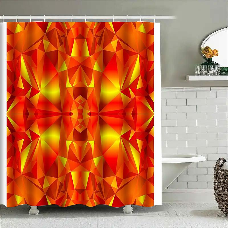 Geometric Shower Curtain Modern Abstract Art Bathroom Decor Waterproof Liner Farmhouse Pattern Backdrop Washable Extra Long
