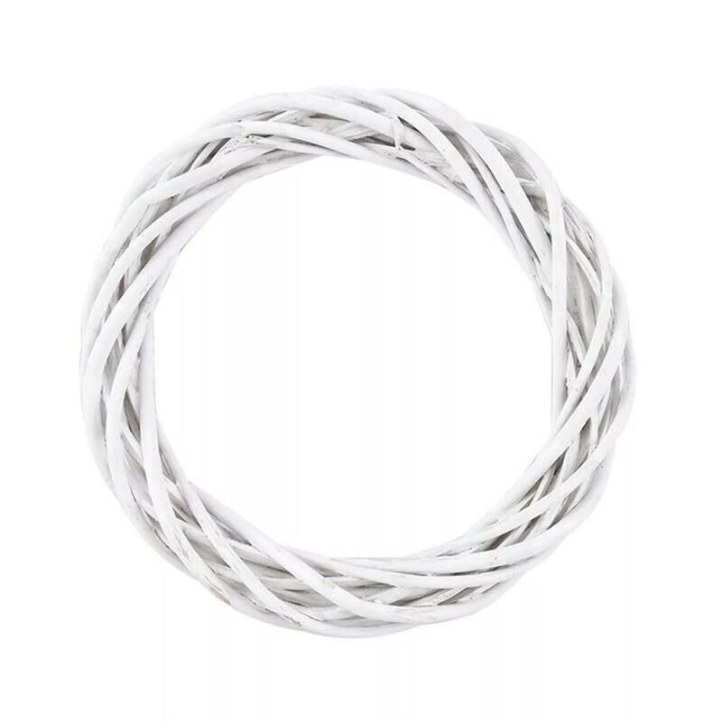 15-30cm White Rattan Wreath Ring DIY Christmas Wreath Decor Artificial Flower Garland Xmas Party Gifts Wedding Home Decoration