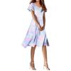 Women's Summer Casual Fashion Flower Print Dress V Neck Short Sleeve Short Skirt