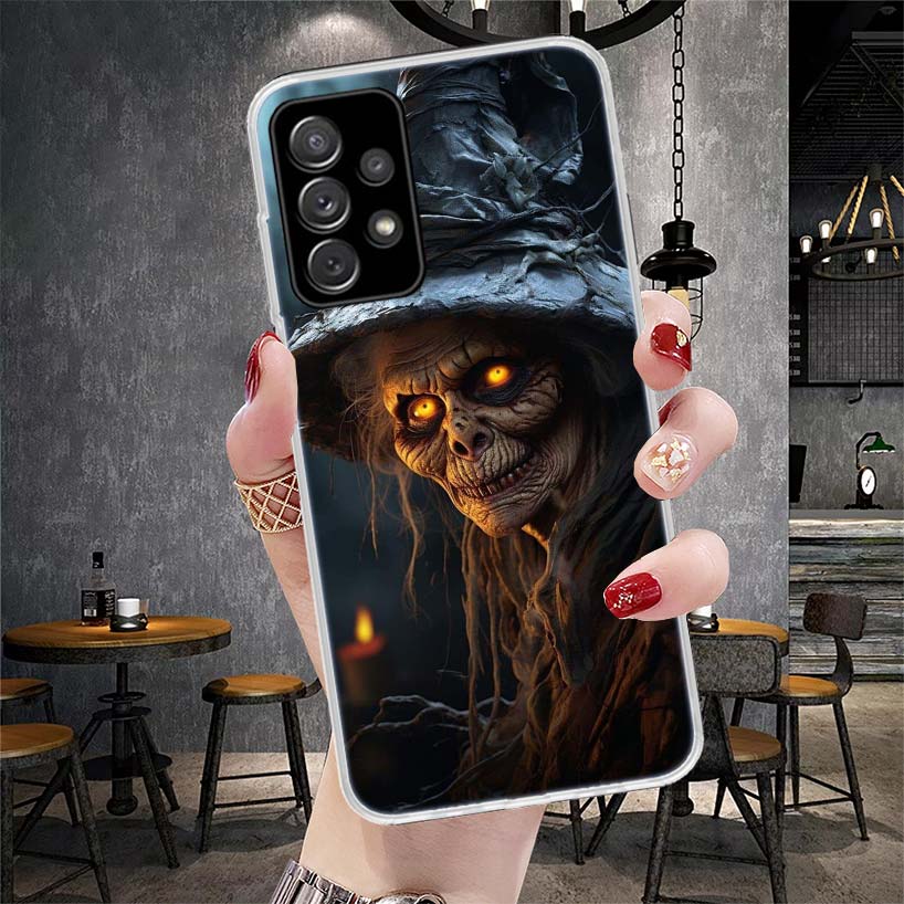 Halloween Moon Witch Horror Soft Phone Case For Samsung Galaxy S22 S23 S24 S25 Edge S26 Ultra S20 FE S21 Plus + Fundas Coque Gal