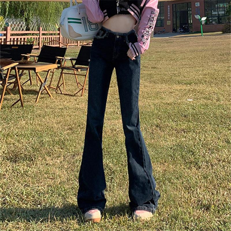 New Spring Autumn High Waist Vintage Chic Casual Trendy Jeans Women Simple Straight Korean Style Loose Wide Leg Pants Streetwear