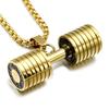 BEPAN Strength Training Dumbbell Necklace Alloy Retro Fitness Series Pendants Bag Charm Bead Chain Dumbbell Sports Necklace