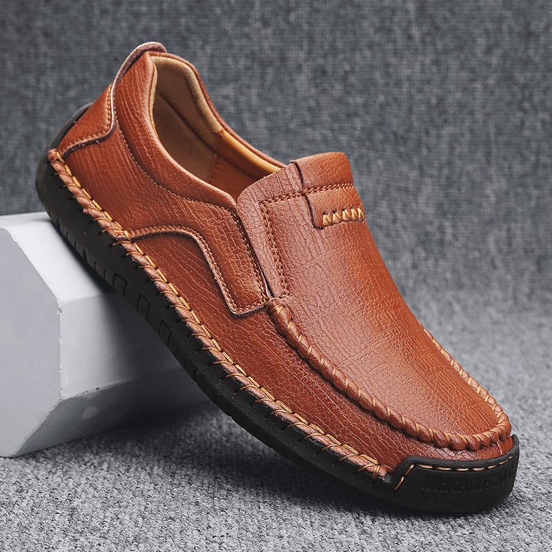 

Aiden ram spring leather shoes men s leather fashion casual shoes breathable driving shoes soft sole middle-aged and elderly dad shoes 45 світло-коричневого кольору