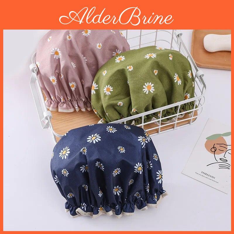 Cover Hat Double Shower Women Layer Waterproof Thick Bath Cap Bathroom Accessories Shower Hair Cap