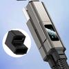 65W 4 In 1 Keychain Cable, Fast Charging Data Cable with LED Display, 8-Pin/Type-C/USB-A/USB-C, Portable Keyring Cord for Most Phone