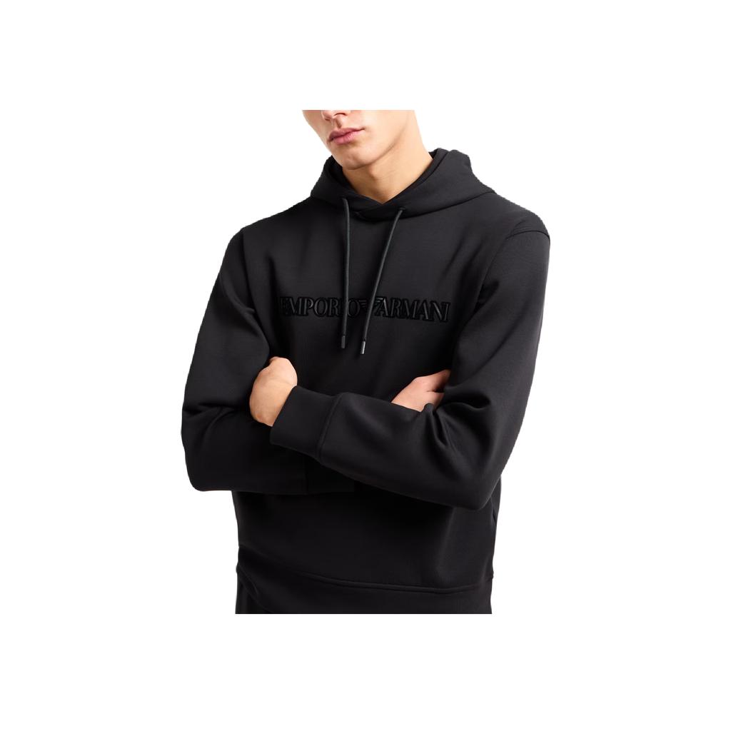 Emporio Armani Fw24 Solid Color Letter Logo Long Sleeve Sweatshirt Men Sweatshirt Black 6D1M94-1JHSZ-0035