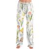Pantaloni casual da donna alla moda, larghi, casual, con stampa di cartoni animati di Pasqua