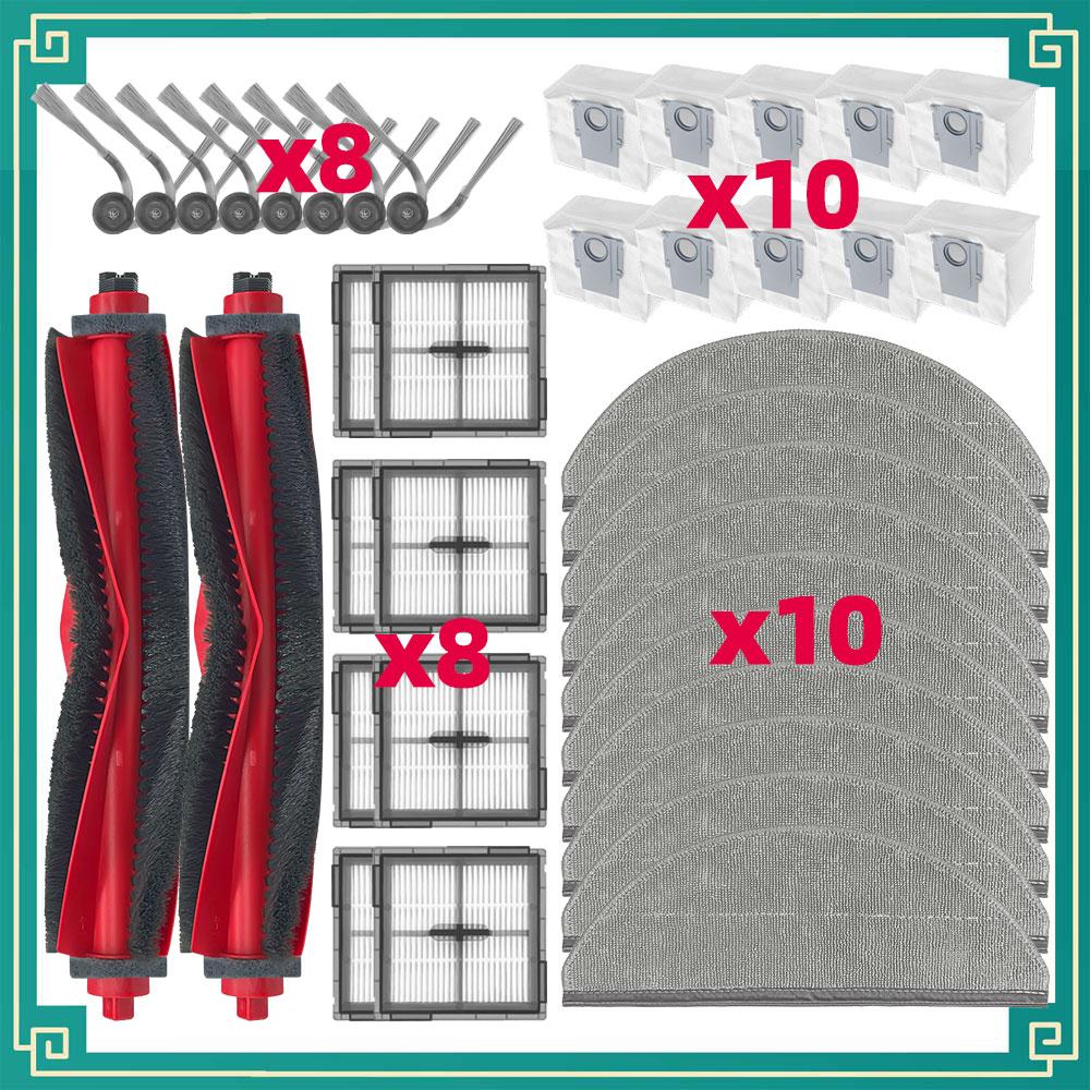Fit For Roborock Q10 X5/Q10 X5+/Q10P/Q10P+/Q10 PF/Q10 PF+/Q8/Q8+/Q8 Max Pro Parts Main Side Brush Filter Mop Cloth Dust Bag Kits