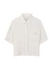 BUCKAROO Women'S Crinkle Loose Fit One-Pocket Short Sleeve Shirt Ivory
