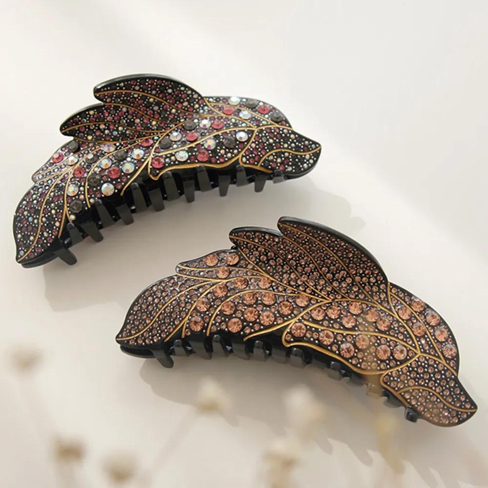 bydaisy Premium Leaf Cubic Extra Large Hair Clip Bh0717 Dark Peach