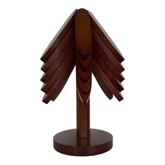 3/4/5Pcs Placemat Christmas Tree Design Bamboo Table Cushion Coaster Set High Temperature Resistant Insulation Mat