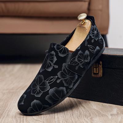 Men's Shoes Fashionable Personalized Printed Loafers Men's Low-top Foot-fitting One-pedal Lazy Shoes Men's Doudou Shoes