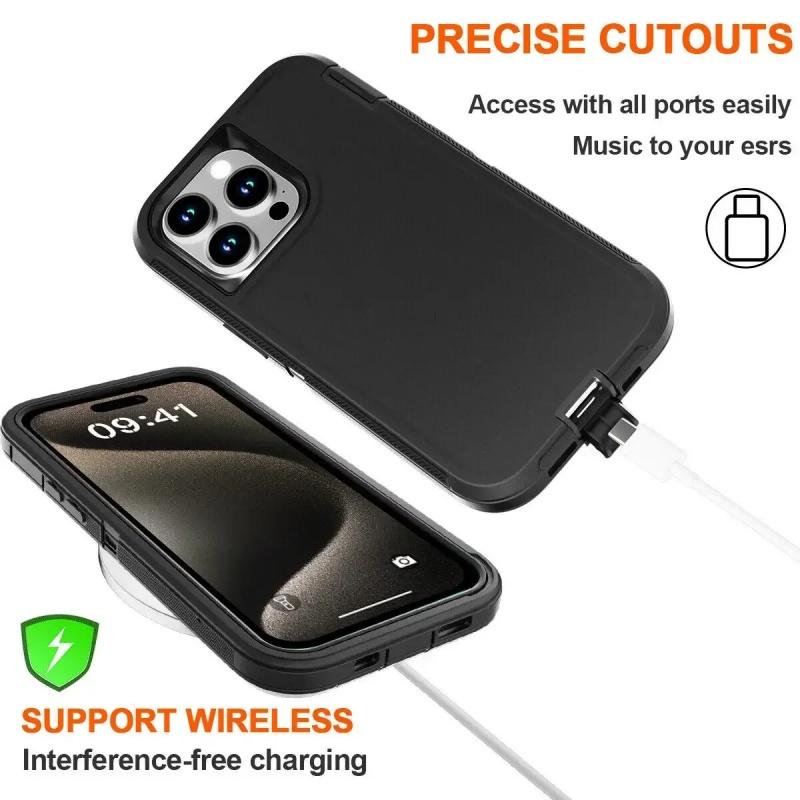 Custodia per telefono 3 in 1 Resistente Militare Antipolvere per iPhone 17 16E 15 16 14 Plus 13 12 MINI 11 17 Pro Max 17 Air Copertura Protettiva